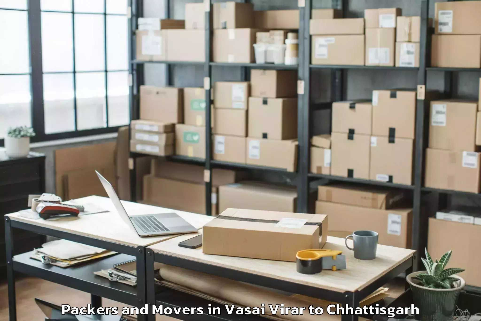 Reliable Vasai Virar to Kalinga University Raipur Packers And Movers